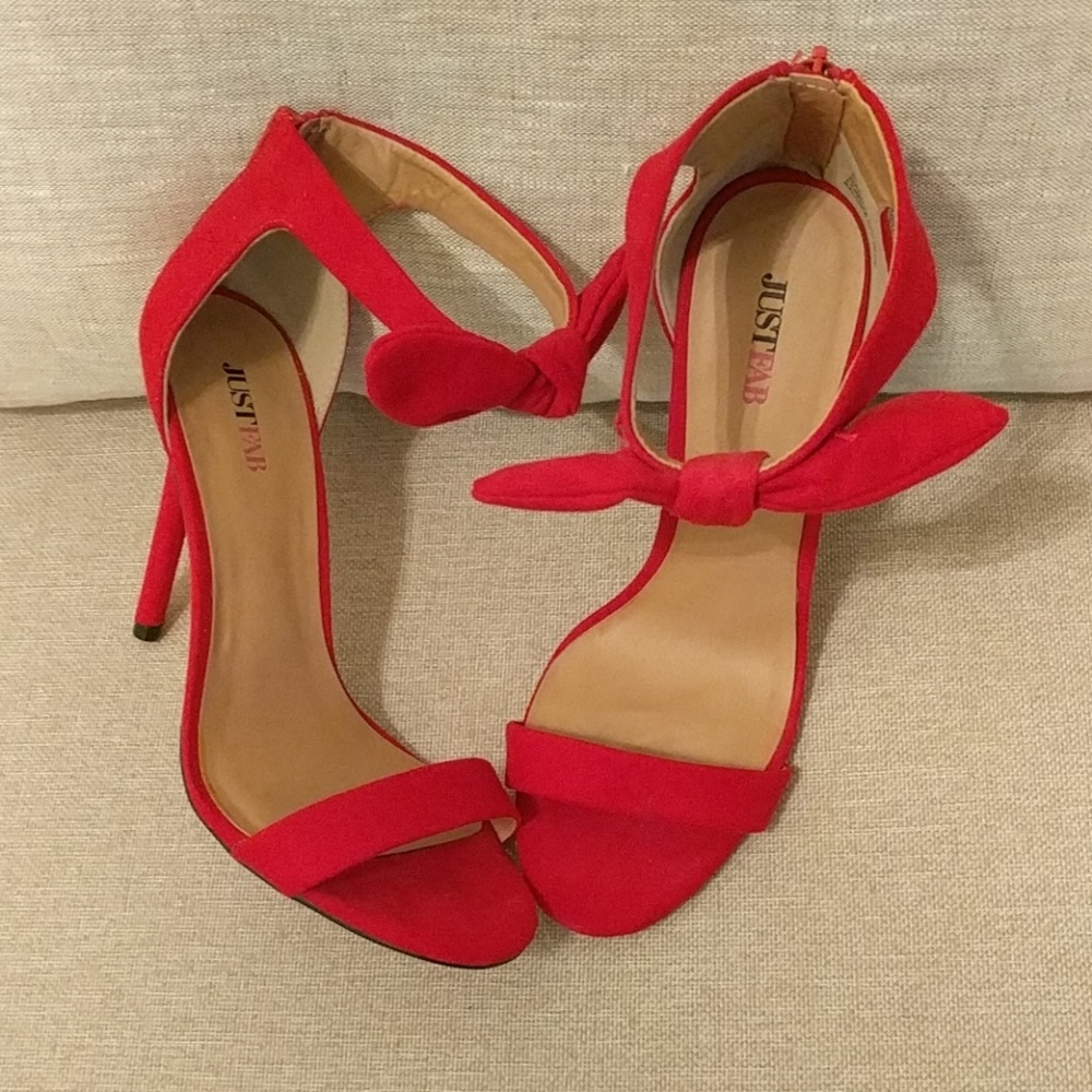 Justfab open toe stilettos